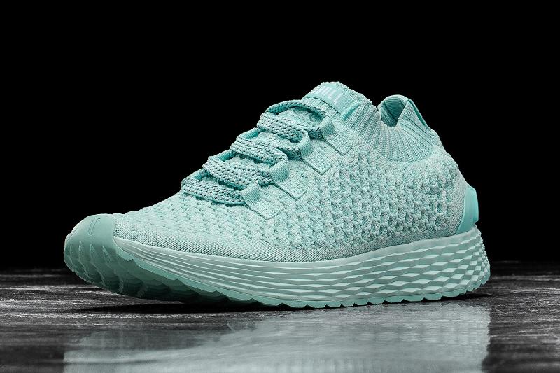 Light / Turquoise Nobull Bright Aqua Knit Runner Women\'s Running Shoes | CA E1711B